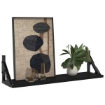 vidaXL Rafturi de perete, 2 buc., negru, 60x15x15,5 cm