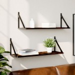 vidaXL Rafturi de perete, 2 buc., stejar fumuriu, 80x25x25,5 cm, lemn vidaXL Rafturi de perete, 2 buc., stejar fumuriu, 80x25x25,5 cm, lemn
