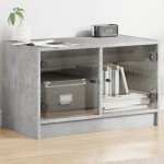 vidaXL Comodă TV cu uși din sticlă, gri beton, 68x37x42 cm vidaXL Comodă TV cu uși din sticlă, gri beton, 68x37x42 cm