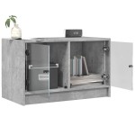 vidaXL Comodă TV cu uși din sticlă, gri beton, 68x37x42 cm vidaXL Comodă TV cu uși din sticlă, gri beton, 68x37x42 cm