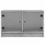 vidaXL Comodă TV cu uși din sticlă, gri beton, 68x37x42 cm vidaXL Comodă TV cu uși din sticlă, gri beton, 68x37x42 cm