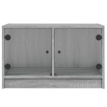 vidaXL Comodă TV cu uși din sticlă, gri sonoma, 68x37x42 cm vidaXL Comodă TV cu uși din sticlă, gri sonoma, 68x37x42 cm
