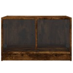 vidaXL Măsuță de cafea cu uși din sticlă, stejar fumuriu, 68x50x42 cm vidaXL Măsuță de cafea cu uși din sticlă, stejar fumuriu, 68x50x42 cm