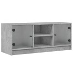 vidaXL Comodă TV cu uși din sticlă, gri beton, 102x37x42 cm vidaXL Comodă TV cu uși din sticlă, gri beton, 102x37x42 cm