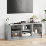 vidaXL Comodă TV cu uși din sticlă, gri beton, 102x37x42 cm vidaXL Comodă TV cu uși din sticlă, gri beton, 102x37x42 cm