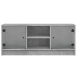 vidaXL Comodă TV cu uși din sticlă, gri beton, 102x37x42 cm vidaXL Comodă TV cu uși din sticlă, gri beton, 102x37x42 cm
