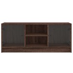 vidaXL Comodă TV cu uși din sticlă, stejar maro, 102x37x42 cm