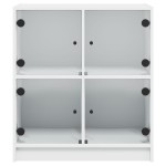 vidaXL Dulap lateral cu uși din sticlă, alb, 68x37x75,5 cm vidaXL Dulap lateral cu uși din sticlă, alb, 68x37x75,5 cm