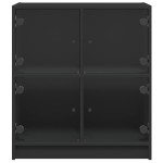 vidaXL Dulap lateral cu uși din sticlă, negru, 68x37x75,5 cm vidaXL Dulap lateral cu uși din sticlă, negru, 68x37x75,5 cm