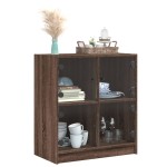 vidaXL Dulap lateral cu uși din sticlă, stejar maro, 68x37x75,5 cm vidaXL Dulap lateral cu uși din sticlă, stejar maro, 68x37x75,5 cm