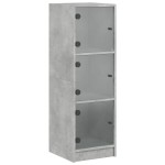 vidaXL Dulap cu uși din sticlă, gri beton, 35x37x109 cm vidaXL Dulap cu uși din sticlă, gri beton, 35x37x109 cm