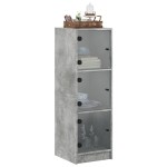 vidaXL Dulap cu uși din sticlă, gri beton, 35x37x109 cm vidaXL Dulap cu uși din sticlă, gri beton, 35x37x109 cm