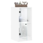 vidaXL Dulap lateral cu uși din sticlă, alb, 35x37x75,5 cm vidaXL Dulap lateral cu uși din sticlă, alb, 35x37x75,5 cm
