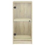 vidaXL Dulap lateral cu uși din sticlă, stejar sonoma, 35x37x75,5 cm vidaXL Dulap lateral cu uși din sticlă, stejar sonoma, 35x37x75,5 cm