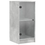 vidaXL Dulap lateral cu uși din sticlă, gri beton, 35x37x75,5 cm vidaXL Dulap lateral cu uși din sticlă, gri beton, 35x37x75,5 cm