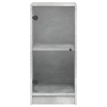 vidaXL Dulap lateral cu uși din sticlă, gri beton, 35x37x75,5 cm vidaXL Dulap lateral cu uși din sticlă, gri beton, 35x37x75,5 cm
