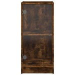 vidaXL Dulap lateral cu uși din sticlă, stejar fumuriu, 35x37x75,5 cm vidaXL Dulap lateral cu uși din sticlă, stejar fumuriu, 35x37x75,5 cm