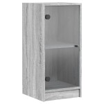 vidaXL Dulap lateral cu uși din sticlă, gri sonoma, 35x37x75,5 cm vidaXL Dulap lateral cu uși din sticlă, gri sonoma, 35x37x75,5 cm