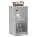 vidaXL Dulap lateral cu uși din sticlă, gri sonoma, 35x37x75,5 cm vidaXL Dulap lateral cu uși din sticlă, gri sonoma, 35x37x75,5 cm