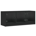 vidaXL Comodă TV cu uși din sticlă, negru, 102x37x42 cm vidaXL Comodă TV cu uși din sticlă, negru, 102x37x42 cm