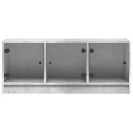 vidaXL Comodă TV cu uși din sticlă, gri beton, 102x37x42 cm vidaXL Comodă TV cu uși din sticlă, gri beton, 102x37x42 cm