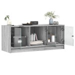 vidaXL Comodă TV cu uși din sticlă, gri sonoma, 102x37x42 cm vidaXL Comodă TV cu uși din sticlă, gri sonoma, 102x37x42 cm