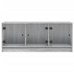 vidaXL Comodă TV cu uși din sticlă, gri sonoma, 102x37x42 cm vidaXL Comodă TV cu uși din sticlă, gri sonoma, 102x37x42 cm