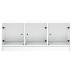 vidaXL Măsuță de cafea cu uși din sticlă, alb, 102x50x42 cm vidaXL Măsuță de cafea cu uși din sticlă, alb, 102x50x42 cm