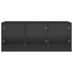 vidaXL Măsuță de cafea cu uși din sticlă, negru, 102x50x42 cm vidaXL Măsuță de cafea cu uși din sticlă, negru, 102x50x42 cm