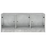 vidaXL Măsuță de cafea cu uși din sticlă, gri beton, 102x50x42 cm vidaXL Măsuță de cafea cu uși din sticlă, gri beton, 102x50x42 cm
