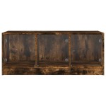 vidaXL Măsuță de cafea cu uși din sticlă, stejar fumuriu, 102x50x42 cm