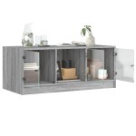 vidaXL Măsuță de cafea cu uși din sticlă, gri sonoma, 102x50x42 cm vidaXL Măsuță de cafea cu uși din sticlă, gri sonoma, 102x50x42 cm