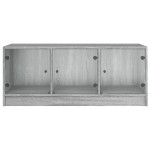 vidaXL Măsuță de cafea cu uși din sticlă, gri sonoma, 102x50x42 cm vidaXL Măsuță de cafea cu uși din sticlă, gri sonoma, 102x50x42 cm