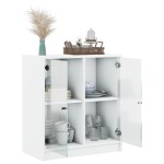vidaXL Dulap lateral cu uși din sticlă, alb, 68x37x75,5 cm
