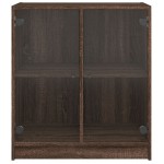 vidaXL Dulap lateral cu uși din sticlă, stejar maro, 68x37x75,5 cm vidaXL Dulap lateral cu uși din sticlă, stejar maro, 68x37x75,5 cm