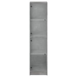 vidaXL Dulap cu uși din sticlă, gri beton, 35x37x142 cm