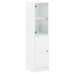 vidaXL Dulap înalt cu ușă din sticlă, alb, 35x37x142 cm vidaXL Dulap înalt cu ușă din sticlă, alb, 35x37x142 cm