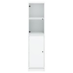vidaXL Dulap înalt cu ușă din sticlă, alb, 35x37x142 cm vidaXL Dulap înalt cu ușă din sticlă, alb, 35x37x142 cm