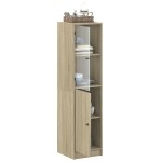 vidaXL Dulap cu ușă din sticlă, stejar sonoma, 35x37x142 cm vidaXL Dulap cu ușă din sticlă, stejar sonoma, 35x37x142 cm