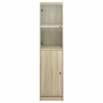 vidaXL Dulap cu ușă din sticlă, stejar sonoma, 35x37x142 cm vidaXL Dulap cu ușă din sticlă, stejar sonoma, 35x37x142 cm