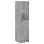 vidaXL Dulap cu ușă din sticlă, gri beton, 35x37x142 cm vidaXL Dulap cu ușă din sticlă, gri beton, 35x37x142 cm