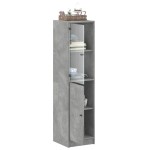 vidaXL Dulap cu ușă din sticlă, gri beton, 35x37x142 cm vidaXL Dulap cu ușă din sticlă, gri beton, 35x37x142 cm