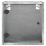 vidaXL Noptieră cu ușă din sticlă, gri beton, 35x37x35 cm