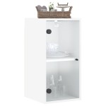 vidaXL Dulap de perete cu uși din sticlă, alb, 35x37x68,5 cm vidaXL Dulap de perete cu uși din sticlă, alb, 35x37x68,5 cm