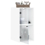 vidaXL Dulap de perete cu uși din sticlă, alb, 35x37x68,5 cm vidaXL Dulap de perete cu uși din sticlă, alb, 35x37x68,5 cm