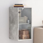 vidaXL Dulap de perete cu uși din sticlă, gri beton, 35x37x68,5 cm vidaXL Dulap de perete cu uși din sticlă, gri beton, 35x37x68,5 cm