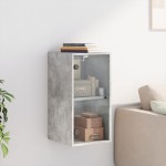 vidaXL Dulap de perete cu uși din sticlă, gri beton, 35x37x68,5 cm vidaXL Dulap de perete cu uși din sticlă, gri beton, 35x37x68,5 cm