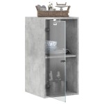vidaXL Dulap de perete cu uși din sticlă, gri beton, 35x37x68,5 cm vidaXL Dulap de perete cu uși din sticlă, gri beton, 35x37x68,5 cm