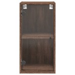 vidaXL Dulap de perete cu uși din sticlă, stejar maro, 35x37x68,5 cm vidaXL Dulap de perete cu uși din sticlă, stejar maro, 35x37x68,5 cm