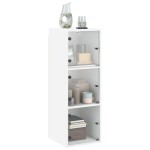 vidaXL Dulap de perete cu uși din sticlă, alb, 35x37x100 cm vidaXL Dulap de perete cu uși din sticlă, alb, 35x37x100 cm
